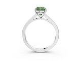 White gold Fancy Green Cushion  Solitaire Pavé Band with Four-Prong Setting_45