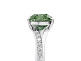 White gold Fancy Green Cushion  Solitaire Pavé Band with Four-Prong Setting_47