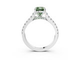 White gold Fancy Green Cushion  Solitaire Pave Diamond Engagement Ring with Prong Setting_23
