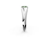 White gold Fancy Green Cushion  Solitaire Tension Set Diamond Ring_22