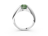 White gold Fancy Green Cushion  Solitaire Tension Set Diamond Ring_23