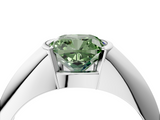 White gold Fancy Green Cushion  Solitaire Tension Set Diamond Ring_24