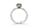 White gold Fancy Green Cushion  Solitaire Twisted Band Prong Set Engagement Ring_63
