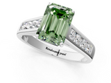 White gold Fancy Green Emerald  Brilliant Channel-Set Solitaire Ring with Four-Prong Setting_21