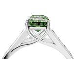 White gold Fancy Green Emerald  Brilliant Channel-Set Solitaire Ring with Four-Prong Setting_24