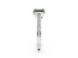 White gold Fancy Green Emerald  Brilliant Cut Diamond Engagement Ring with Pavé Band and Four-Prong Setting_51