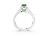 White gold Fancy Green Emerald  Brilliant Cut Diamond Engagement Ring with Pavé Band and Four-Prong Setting_52