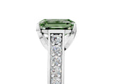 White gold Fancy Green Emerald  Brilliant Cut Diamond Engagement Ring with Pavé Band and Four-Prong Setting_54