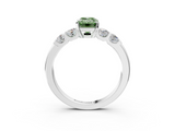 White gold Fancy Green Emerald  Brilliant Cut Diamond Five-Stone Prong Set Engagement Ring with Channel Band_6
