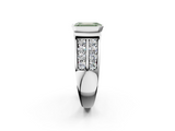 White gold Fancy Green Emerald  Brilliant Diamond Channel Set Wide Band Ring with Bezel Setting_22