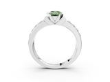 White gold Fancy Green Emerald  Brilliant Diamond Channel Set Wide Band Ring with Bezel Setting_23