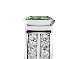 White gold Fancy Green Emerald  Brilliant Diamond Channel Set Wide Band Ring with Bezel Setting_25