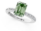 White gold Fancy Green Emerald  Brilliant Pavé Band Solitaire with Four-Prong Setting_50