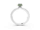 White gold Fancy Green Emerald  Brilliant Pavé Band Solitaire with Four-Prong Setting_56