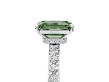 White gold Fancy Green Emerald  Brilliant Pavé Band Solitaire with Four-Prong Setting_58