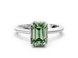 White gold Fancy Green Emerald  Brilliant Solitaire Engagement Ring with Six-Prong Setting and Classic Band_20