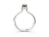 White gold Fancy Green Emerald  Brilliant Solitaire Engagement Ring with Six-Prong Setting and Classic Band_23