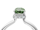 White gold Fancy Green Emerald  Brilliant Solitaire Engagement Ring with Six-Prong Setting and Classic Band_24