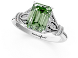 White gold Fancy Green Emerald  Brilliant Solitaire with Pave Band and Four-Prong Setting_21
