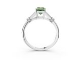 White gold Fancy Green Emerald  Brilliant Solitaire with Pave Band and Four-Prong Setting_23