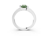 White gold Fancy Green Emerald Cut Brilliant Channel-Set Diamond Ring with Bezel Prong Setting_15