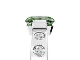 White gold Fancy Green Emerald Cut Brilliant Channel-Set Diamond Ring with Bezel Prong Setting_17
