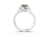 White gold Fancy Green Emerald Cut Brilliant Solitaire Diamond Ring with Channel Set Band and Bar Prong Setting_39