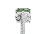 White gold Fancy Green Emerald  Cut Cathedral Pave Diamond Engagement Ring with Six-Prong Setting_37