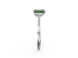 White gold Fancy Green Emerald  Cut Channel Set Solitaire Engagement Ring with Four-Prong Setting_160