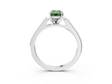 White gold Fancy Green Emerald  Cut Channel Set Solitaire Engagement Ring with Four-Prong Setting_164