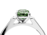White gold Fancy Green Emerald  Cut Channel Set Solitaire Engagement Ring with Four-Prong Setting_165