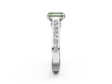 White gold Fancy Green Emerald  Cut Channel Set Solitaire Engagement Ring with Prong Setting_22