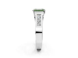White gold Fancy Green Emerald Cut Cut Channel Set Solitaire Ring with Four-Prong Setting_14