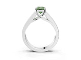 White gold Fancy Green Emerald Cut Cut Channel Set Solitaire Ring with Four-Prong Setting_15