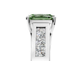 White gold Fancy Green Emerald Cut Cut Channel Set Solitaire Ring with Four-Prong Setting_17