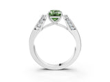 White gold Fancy Green Emerald Cut Cut Diamond Channel Set Solitaire Ring with Four-Prong Setting_75