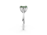 White gold Fancy Green Emerald Cut Cut Diamond Cluster Ring with Solitaire Band and Four-Prong Setting_38