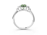 White gold Fancy Green Emerald Cut Cut Diamond Cluster Ring with Solitaire Band and Four-Prong Setting_39