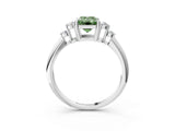White gold Fancy Green Emerald Cut Cut Diamond Cluster Ring with Solitaire Band and Four-Prong Setting_51