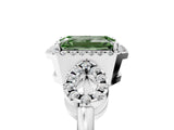 White gold Fancy Green Emerald Cut Cut Halo Diamond Infinity Band with Four-Prong Setting_5