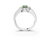 White gold Fancy Green Emerald Cut Cut Halo Diamond Pavé Engagement Ring with Milgrain Detailing_27
