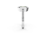 White gold Fancy Green Emerald Cut Cut Halo Pavé Diamond Ring_2