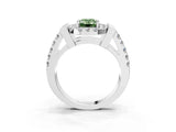 White gold Fancy Green Emerald Cut Cut Halo Split Shank Prong Set Ring_15
