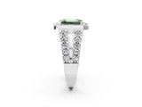 White gold Fancy Green Emerald Cut Cut Halo Split Shank Prong Set Ring_2