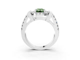 White gold Fancy Green Emerald Cut Cut Halo Split Shank Prong Set Ring_3