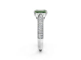 White gold Fancy Green Emerald Cut Cut Pave Split Shank Engagement Ring with Four-Prong Setting_14