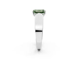White gold Fancy Green Emerald Cut Diamond Channel Set Solitaire Ring with Four-Prong Setting_27