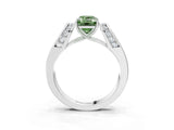 White gold Fancy Green Emerald Cut Diamond Channel Set Solitaire Ring with Four-Prong Setting_28