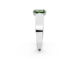 White gold Fancy Green Emerald Cut Diamond Channel Set Solitaire Ring with Four-Prong Setting_38