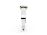 White gold Fancy Green Emerald Cut Diamond Channel Set Solitaire Ring with Four-Prong Setting_52